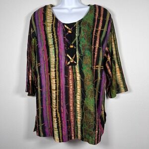 Vintage Womens Tribal Tunic Top Sz 14 Halloween Costume Hippie Burner Rasta